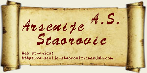 Arsenije Staorović vizit kartica